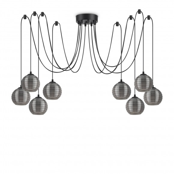 Ideal Lux 241197 Kronleuchter Riga 8x60W | E27 - mit getönten Gläsern
