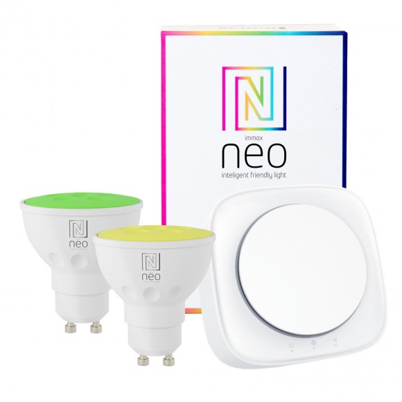 Immax Neo 07043E Set Lampen und Brücke Smart 2x3,5W | GU10 - ZigBee 30, dimmbar