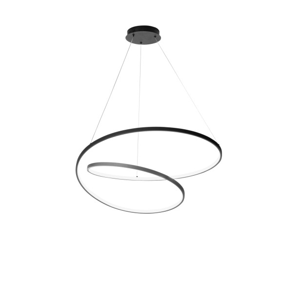 Luce Ambiente Design LIEVE-S80-NER LED Pendelleuchte LIEVE | 60W integrierte LED-Quelle | Seilleuchte | schwarz