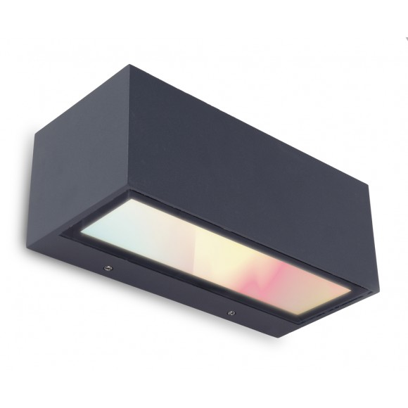 Lutec 5189120118 Gemini LED-Außenwandleuchte 1x17W | 900lm | 2700-6500K | RGB | IP54 - grau