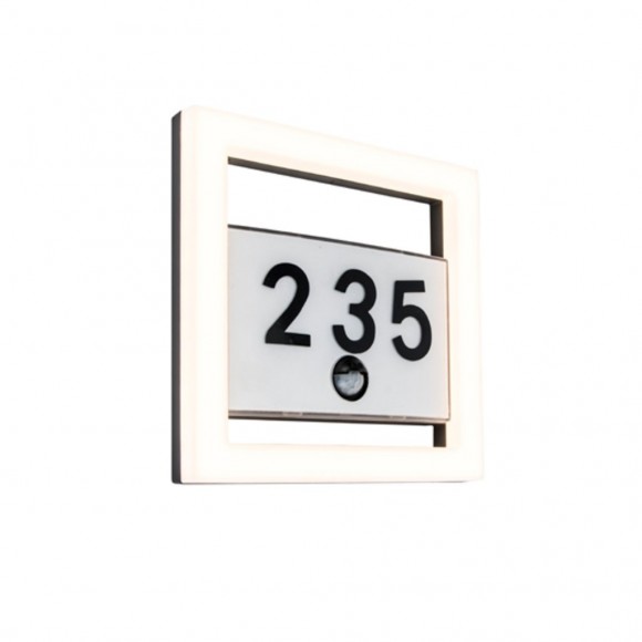 Lutec 5194302118 LED Außenwandleuchte Alice 1x13W | 3000K | IP44 - mit Hausnummer