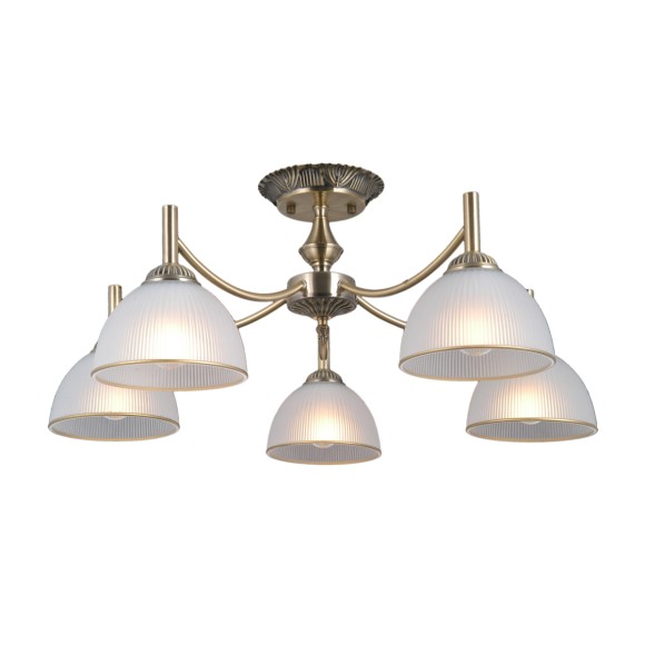 Italux 5906630854721 Deckenleuchte Fener | 40W E27 | messing | opal