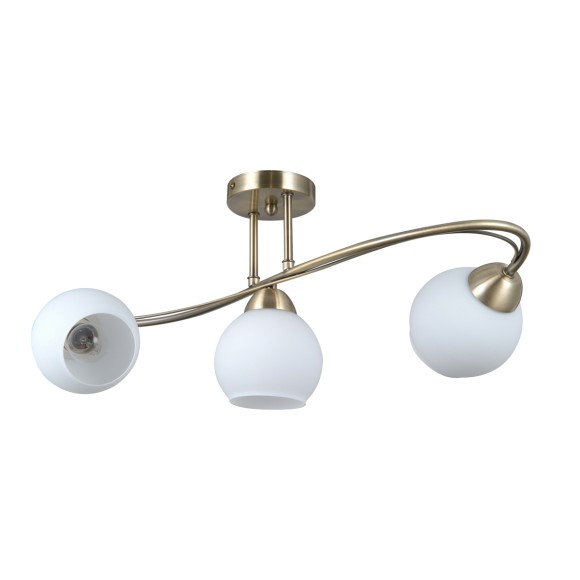 Italux PND-40692-3-AB Deckenleuchte Bevio | 40W E27 | messing | opal