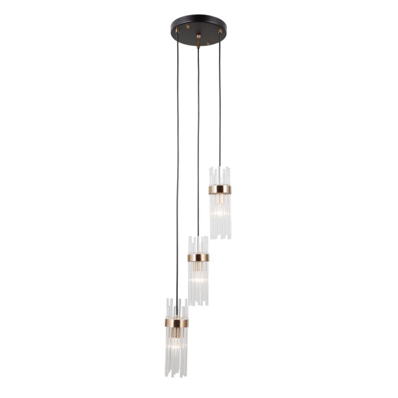 Italux PND-40760-3-BK-HBR Pendelleuchte Taraso E14