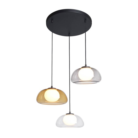 Italux PND-54637-3-BK-SG Pendelleuchte Ainale | 7W G9 | schwarz | buntfarbig