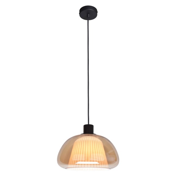 Italux PND-84638-BK-AMB Pendelleuchte Apiro | 7W E27 | schwarz | gelb