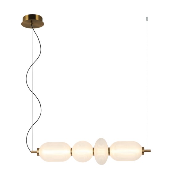 Italux 5906630854189 LED Pendelleuchte Nico | 18W integrierte LED-Quelle | 3000K | Seilleuchte | gold | schwarz | weiß