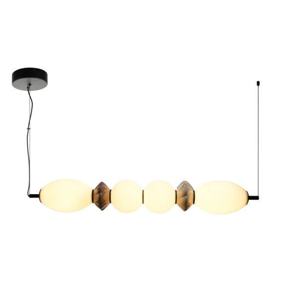 Italux PND-94921-4A-BK LED Pendelleuchte Balos | 23W integrierte LED-Quelle | 3000K | schwarz | braun | opal