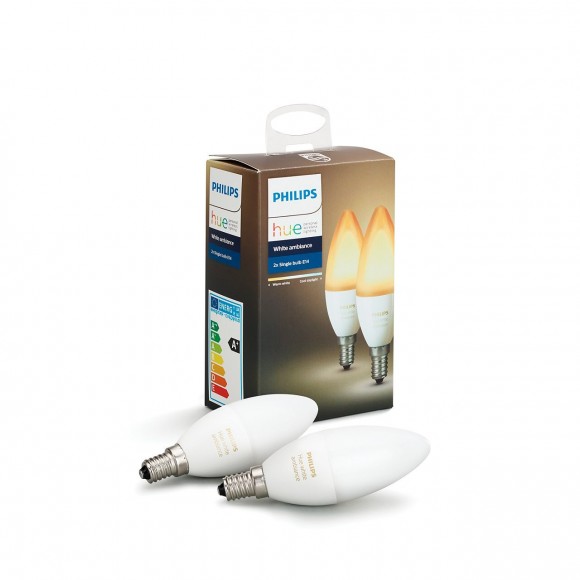 Philips Hue 8718696695265 Set mit 2 LED Lampen 1x6W | E14 | 2200-6500K- White Ambiance
