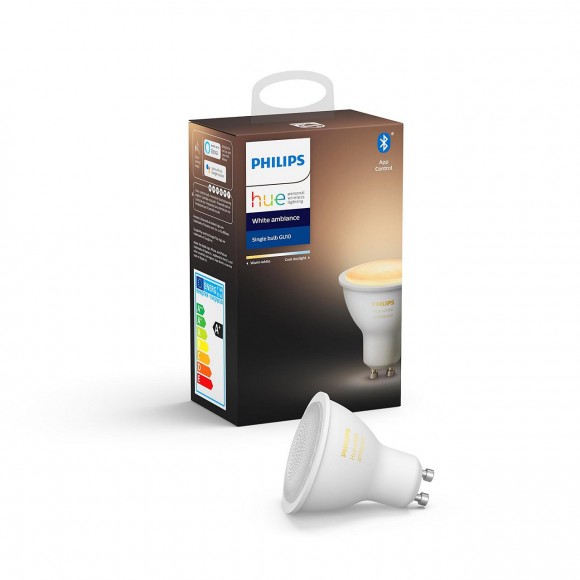 Philips Hue 8718699628673 LED Lampe 1x5,5W| GU10 | 2200-6500K - Bluetooth, White Ambiance