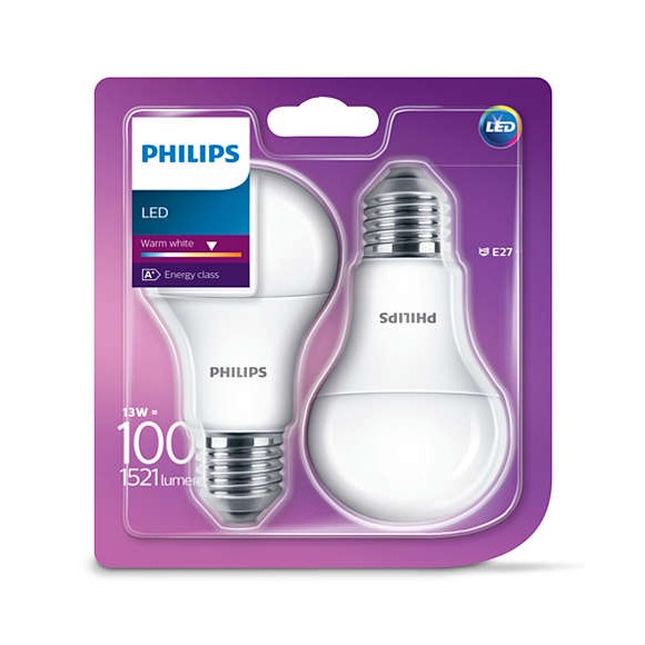 Philips 10138429 2x LED Lampen 1x13W | E27 | 2700K - Doppelpack
