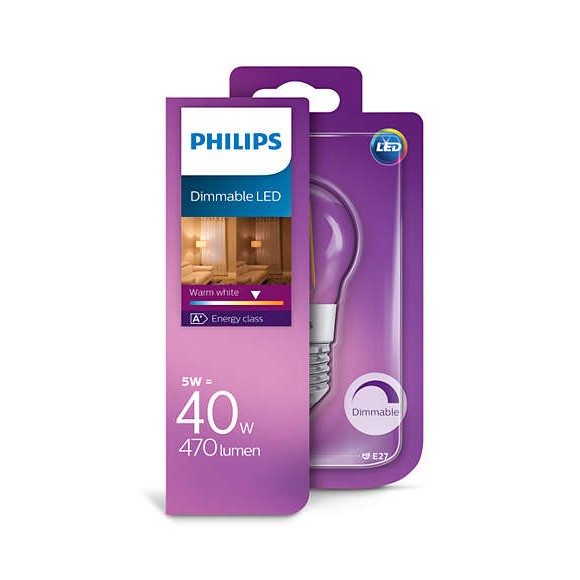 Philips 101383305 LED Lampe Classic 1x4,5W | E27 | 2700K - Mini-Tropfen