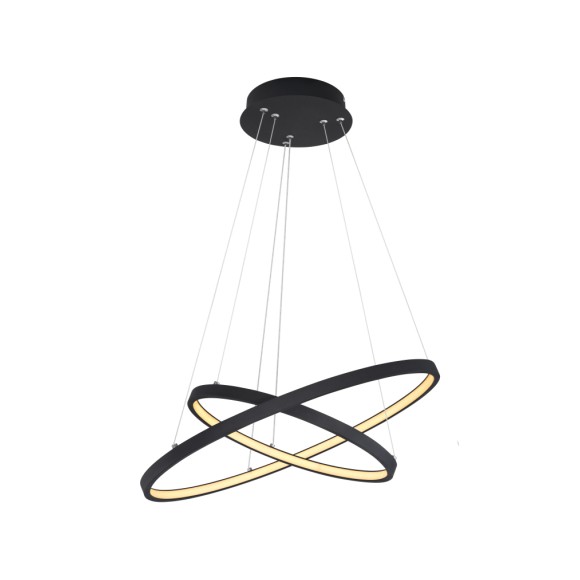 Globo 67192-42B LED-Deckenpendelleuchte Ralph 1x42W | 1500lm | 3000K - dimmbar, Memory-Funktion, schwarz, opal