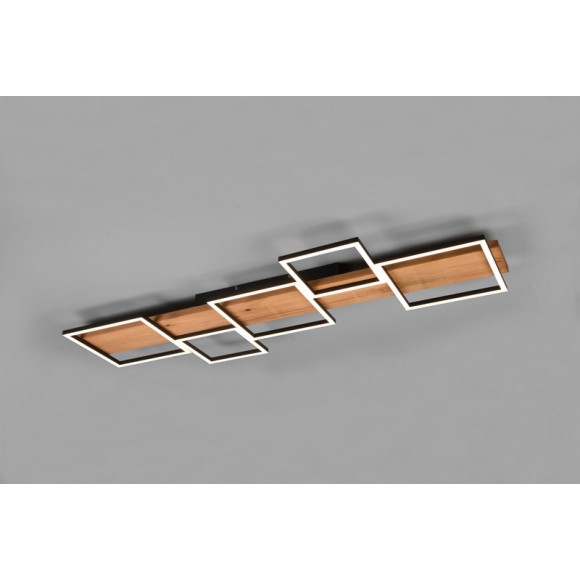 Trio 622910532 LED Deckenleuchte Harper 1x42W | 5700lm | 3000K - dimmbar, Switch Dimmer, schwarz, Holz