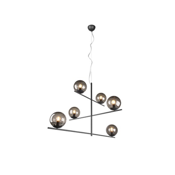 Trio 302000642 abgehängte Deckenleuchte Pure 6x28W | E14 - höhenverstellbar, anthrazit