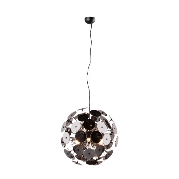 Trio 309900657 Pendelleuchte Discalgo 6x40W | E14 | IP20 - höhenverstellbar, mattschwarz, verchromt