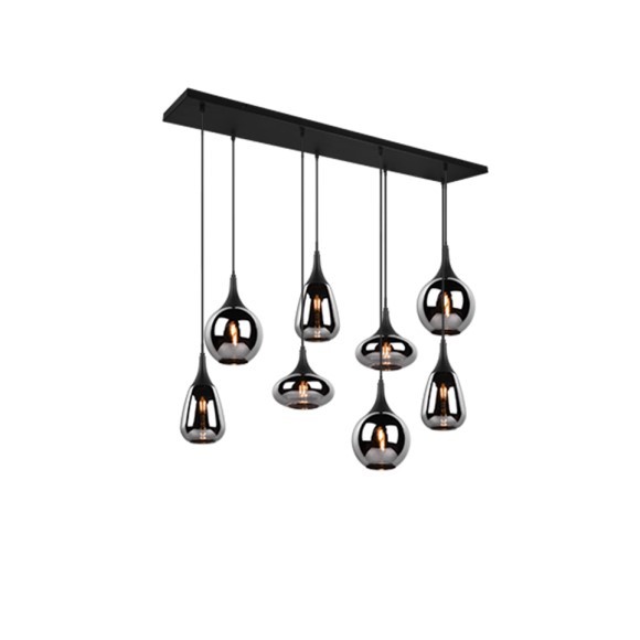 Trio 317000832 Pendelleuchte Lumina 8x40W | E14 - höhenverstellbar, schwarz, chrom