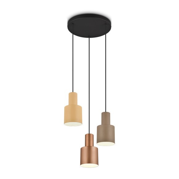 Trio 319430317 Pendelleuchte Agudo 3x40W | E27 | IP20 - höhenverstellbar, mehrfarbig - Kaffee, Beige, Braun