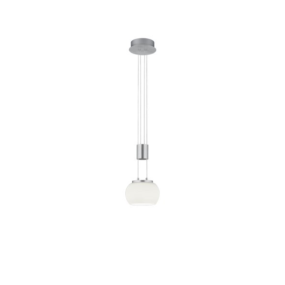 Trio 342010107 LED-Deckenpendelleuchte Madison 1x8W | 900lm | 3000K - 3-Phasen-Dimmung, höhenverstellbar, Nickel, Weiß