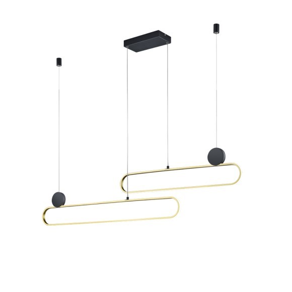 Trio 342710208 LED Pendelleuchte Grant 1x54W | 6500lm | 2300K+3000K+4000K - DIP-Schalter, 3-Phasen-Dimmung, höhenverstellbar, Messing