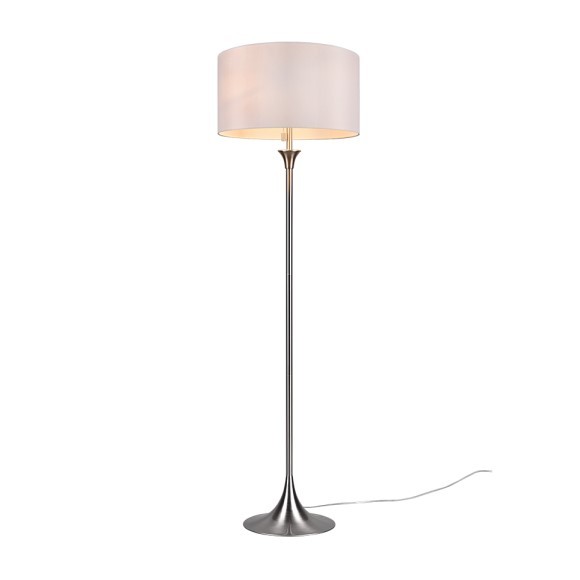 Trio 415700307 Stehleuchte Sabia 3x40W | E27 - separate Schalter, Zugschalter, Nickel, weiß