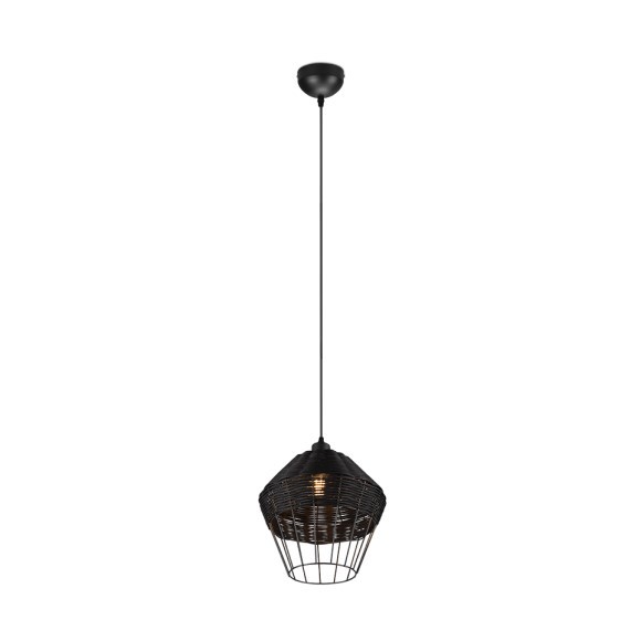 Trio R31261902 Pendelleuchte Borka 1x40W | E27 - höhenverstellbar, schwarz