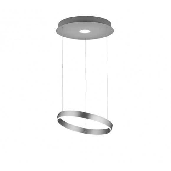 TRIO 325710207 LED Pendelleuchte Logan 1x45W | 4000L | 3000K | IP20 - 3-Phasen-dimmbar, höhenverstellbar, Nickel