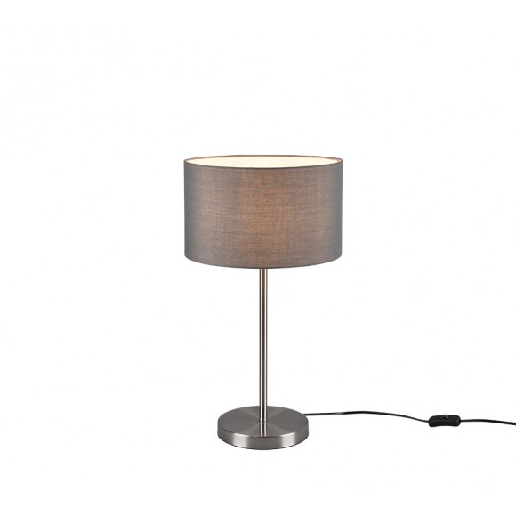 Trio 511100111 Tischlampe Hotel 1x60w | E27 - Kabelschalter, Matt-Nickel, Grau