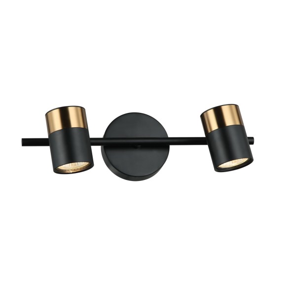 Italux WL-58892-2-BK-BRO Spot-Wandleuchte Elice GU10