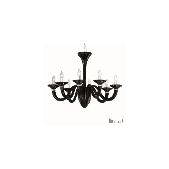 Ideal Lux 020518 Pendelleuchte 8x40W weiß Lady Nero | E14 - schwarz