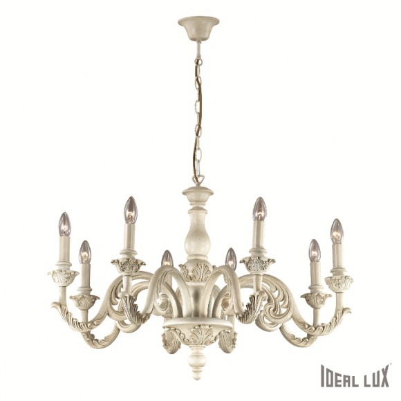 Ideal Lux 088587 Pendelleuchte 8x40W Giglio Bianco | E14