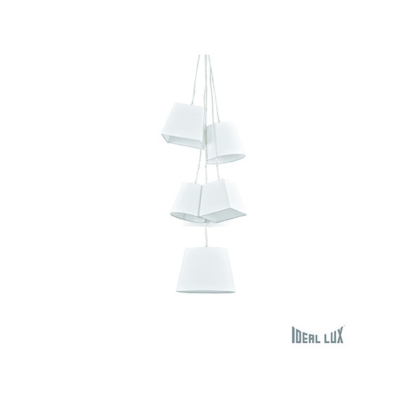 Ideal Lux 110639 Kronleuchter Hats Modern 6x60W | E27 - weiß