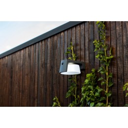 Lutec 6906001118 LED Außen-Solar-Wandleuchte mit Sensor Moon 1x9,5W | E27 | 1000lm | 4000K