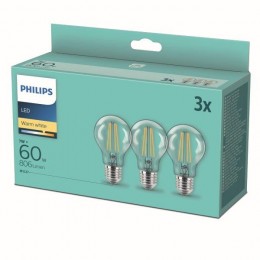 Philips 8718699777777 LED-Set von Filament Lampen 3x7w-60w | E27 | 806lm | 2700k