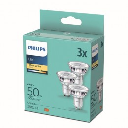 Philips 8718699777913 LED-Lampen 3x4,6w / 50W | Gu10 | 355lm | 2700k | 36d | Paramelle