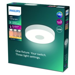 Philips 8720169301252 LED Deckenleuchte Coiner | 24W integrierte LED-Quelle | 2700lm | 2700K