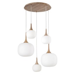 Luce Ambiente Design I-JAIPUR-S5-BCO Pendel-Kronleuchter JAIPUR | 5×60W E14