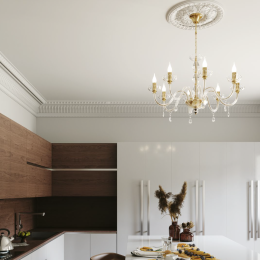 Luce Ambiente Design I-RIFLESSO/10+5 ORO Pendel-Kronleuchter RIFLESSO | 5×60W E14