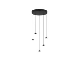 Luce Ambiente Design BASE-S-R5-NERO LED Pendel-Kronleuchter BASE | 20W integrierte LED-Quelle