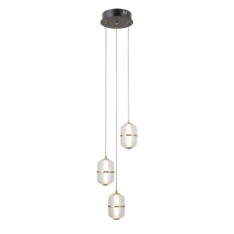Italux PND-34375-3-BK LED Pendel-Kronleuchter Alani | 15W LED | 1170lm | 3000K
