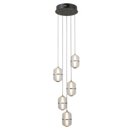 Italux PND-34375-5-BK LED Pendel-Kronleuchter Alani | 28W LED | 2184lm | 3000K