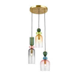 Italux PND-37462-3A-MC-GD Pendel-Kronleuchter Manso E14