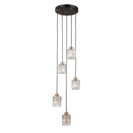 Italux PND-40813-5R-BK-HBR Pendel-Kronleuchter Torno E14