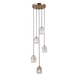 Italux PND-40813-5R-HBR Pendel-Kronleuchter Torno E14