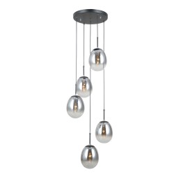 Italux PND-40825-5-BK Pendel-Kronleuchter Meolo E14