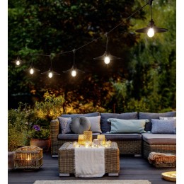 Trio TR74771932 LED Lichterkette für den Außenbereich CHAIN | 1W E27 | 10x80lm | 3000K
